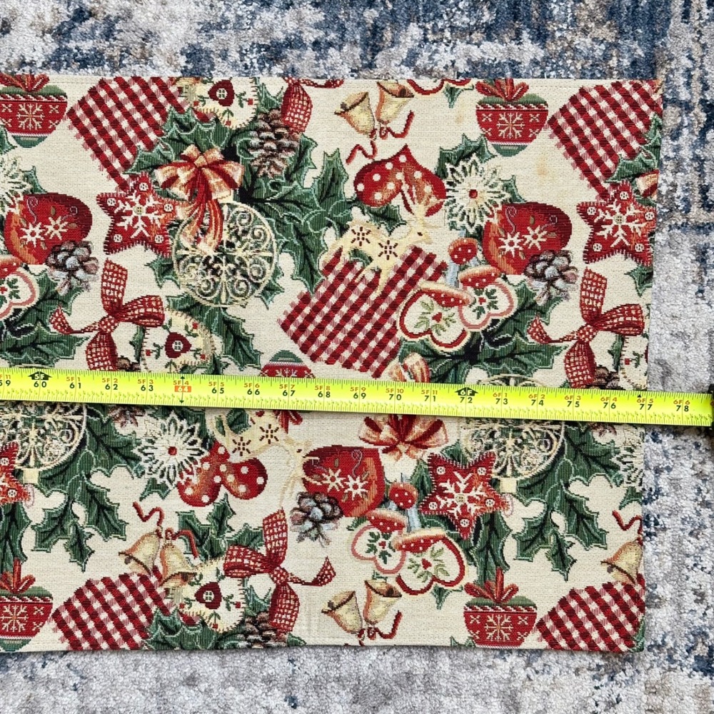 Armin & Marion Home Christmas Table Runner Holly Bells Made in Germany 77" - Picture 6 of 8